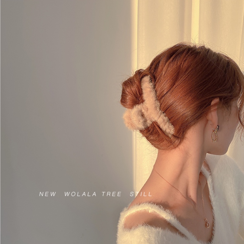 Kẹp Tóc Lông Đáng Yêu Phong Cách Hàn Quốc Dành Cho Nữ