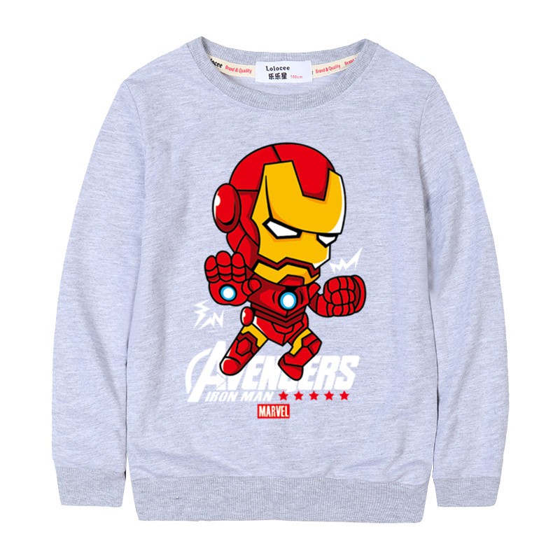 Áo Sweater cổ tròn dáng rộng in hình Iron man Marvel cá tính hợp thời trang | BigBuy360 - bigbuy360.vn