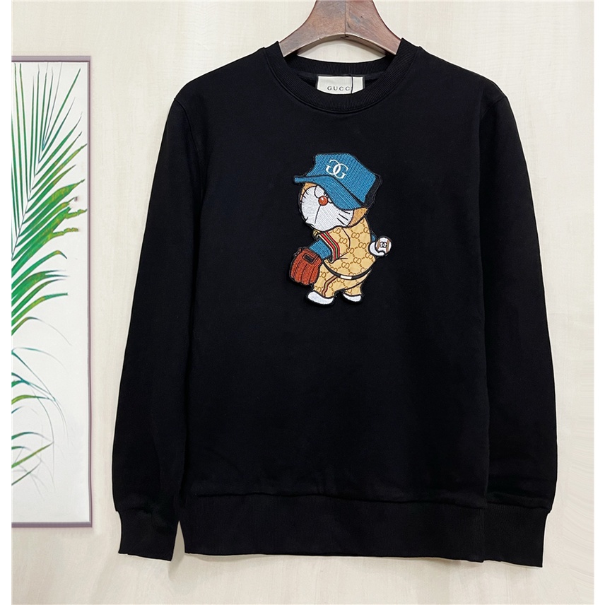 Áo Nỉ Dài Tay Cổ Tròn Thêu Hình Doraemon Thời Trang Thu Đông Cho Nam Gucc1 2021