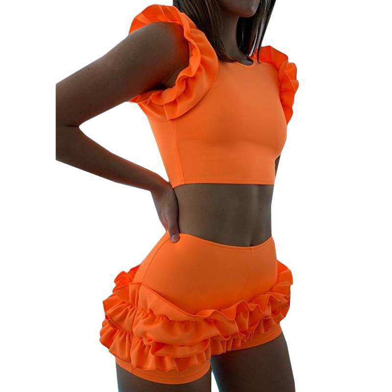 Bikini Phối Bèo Màu Trơn Thiết Kế Thanh Lịch Cho Phái Nữ | BigBuy360 - bigbuy360.vn