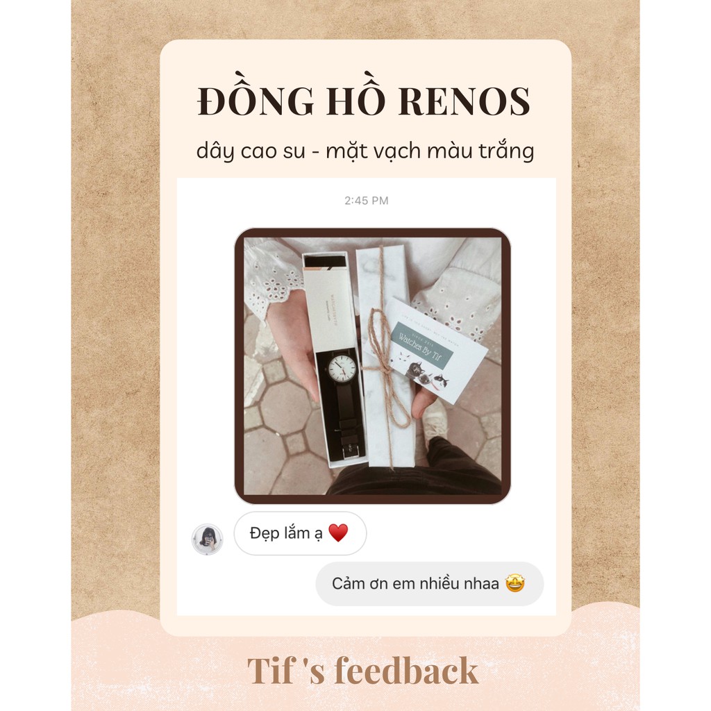 Đồng hồ cặp nam nữ dây cao su RENOS KIM mặt trắng đồng hồ đôi thể thao chính hãng Watchesbytif size 26mm & size 38mm | BigBuy360 - bigbuy360.vn