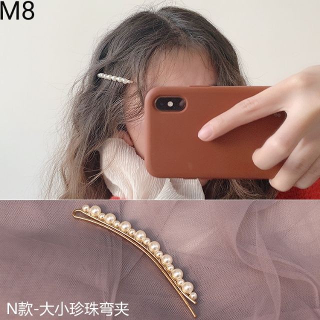 Kẹp tóc mái đính hạt hot trend - hàng đẹp
