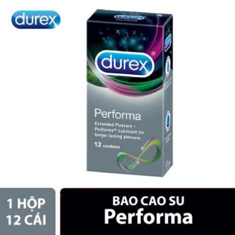 [Hàng Chính Hãng] - Bao cao su Durex Performa - Size 52mm - Hộp 12 cái, Bcs Kéo Dài Thời Gian Yêu, Bcs Siêu Mỏng.