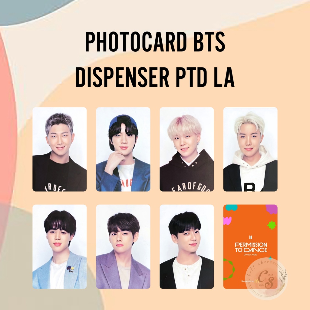 [ PHOTOCARD ] Thẻ Card Bo Góc Thành Viên BTS -DISPENSER PERMISSION TO DANCE (PTD) LA - Giấy C300 Cứng Cáp - Cán Sần Xịn