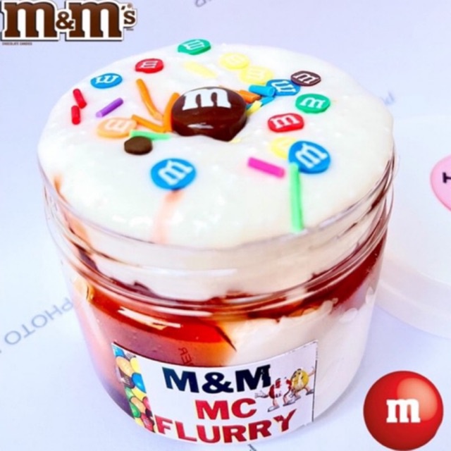 M&amp;M MC FLURRY/ Slime Xốp Mini Kem M&amp;M/ Floam Slime Kèm Charm Kẹo M&amp;M/ Slime Phối Màu Dễ Thương