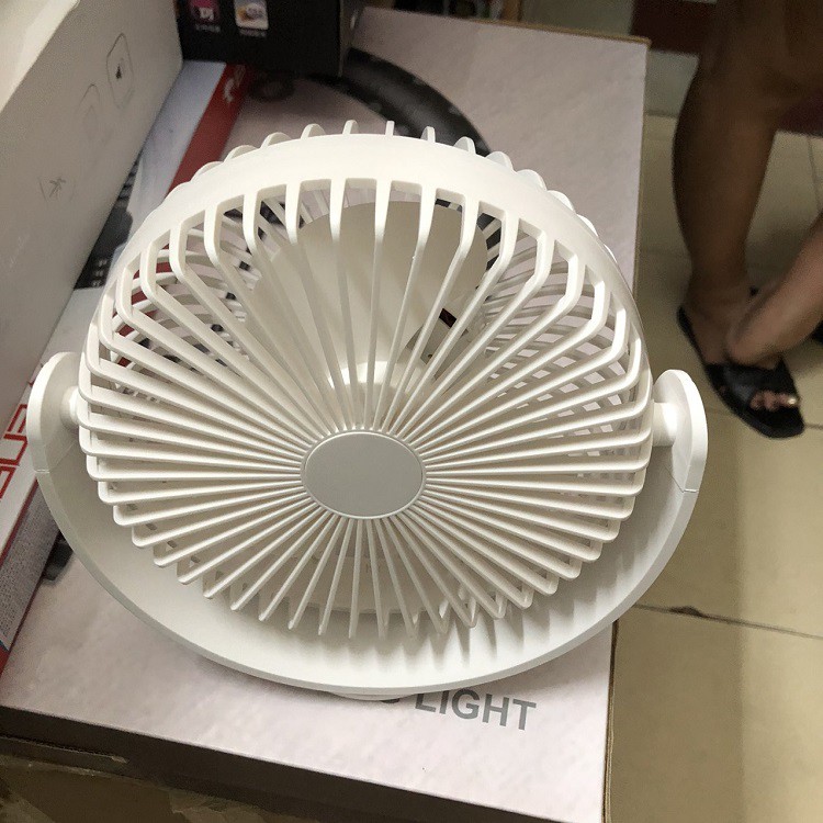 Quạt Để Bàn 20cm Siêu Đẹp, Êm, Sịn Xò Cho Dân Văn Phòng - Quạt Sạc Pin 2000 mAh - Xoay 360 Độ -Ảnh Thật Bảo Hành 3 Tháng