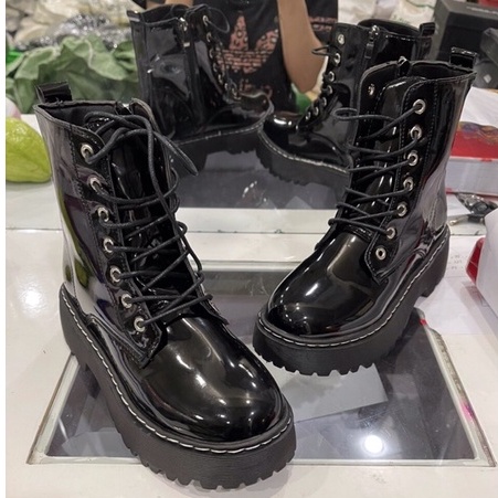 Giày Bốt Dây Buộc Khoá Sườn Da Bóng | BigBuy360 - bigbuy360.vn