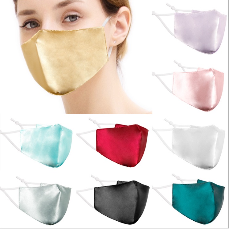 Khẩu trang lụa nhân tạo 3D thoáng khí chống nắng và bụi bặm có thể điều chỉnh và vệ sinh an toàn tiện dụng
