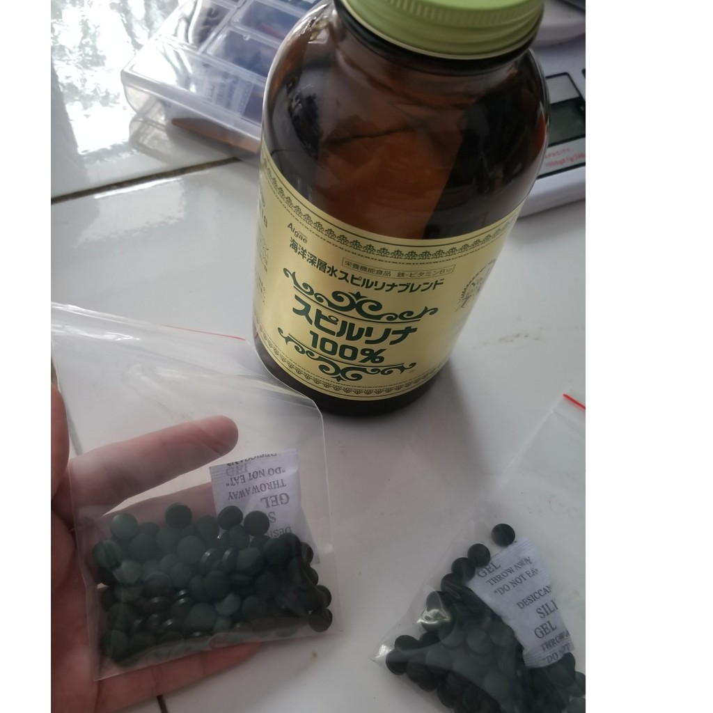 Tảo Xoắn Viên Spirulina cho tép cảnh , cá cảnh - Có thể uống được ( loại tốt từ Nhật )