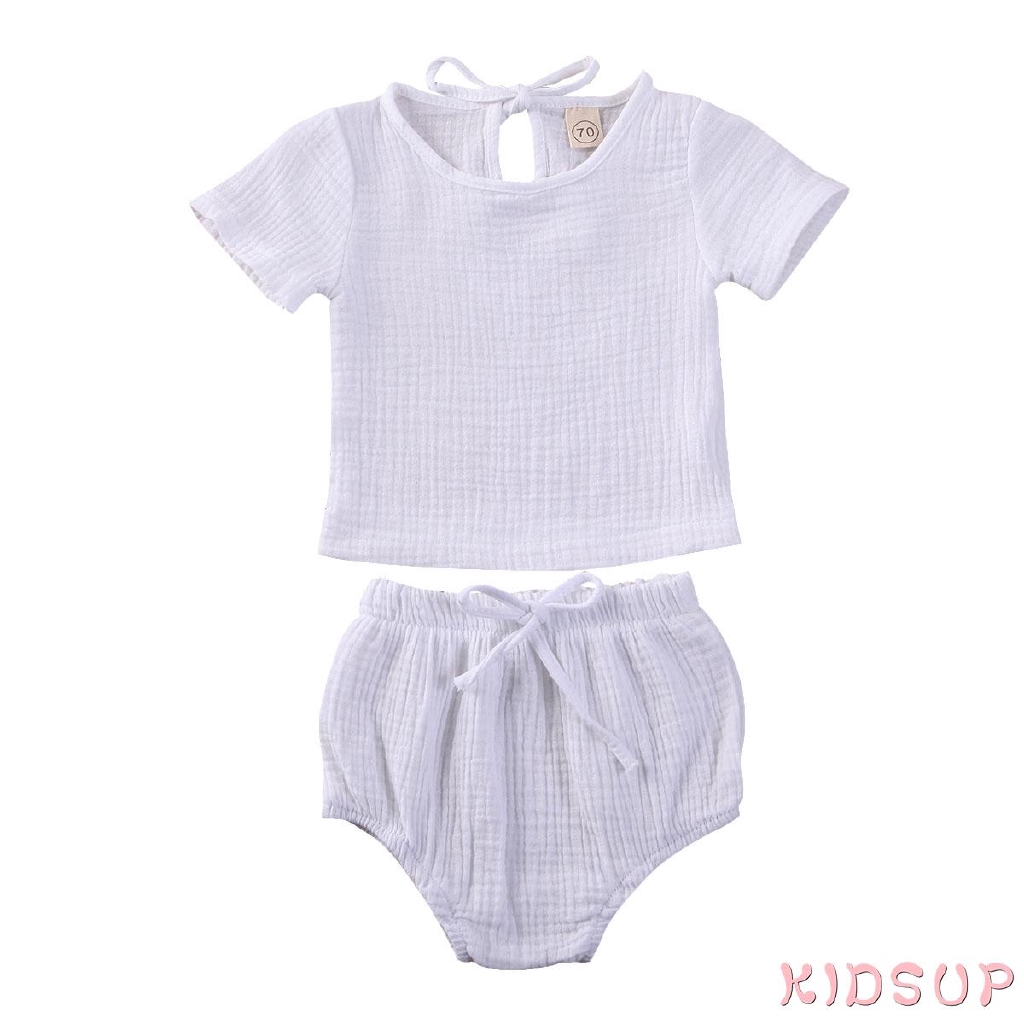 Bộ Áo Cotton + Quần Short Cho Bé Trai / Gái