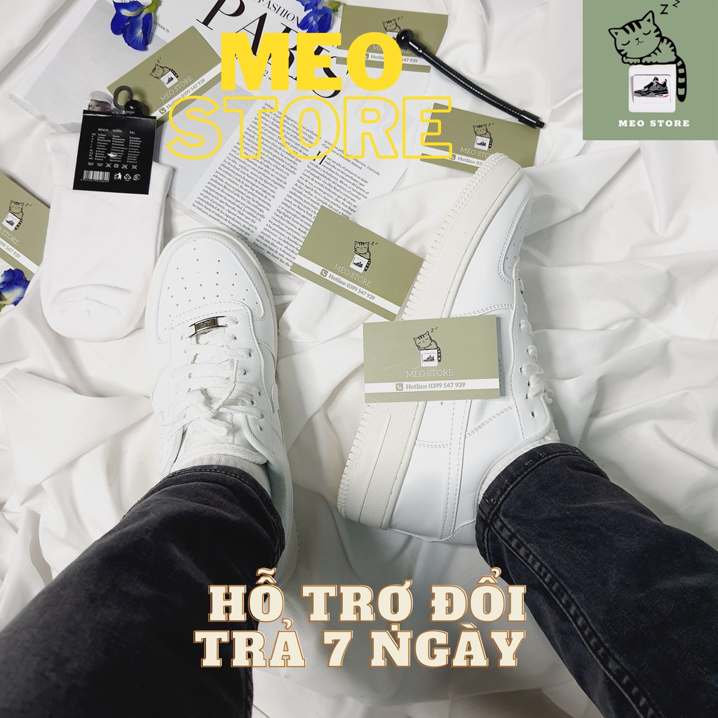 Giày Af1, giày thể thao trắng nam nữ cổ thấp full bill-hộp, đủ size 36-43