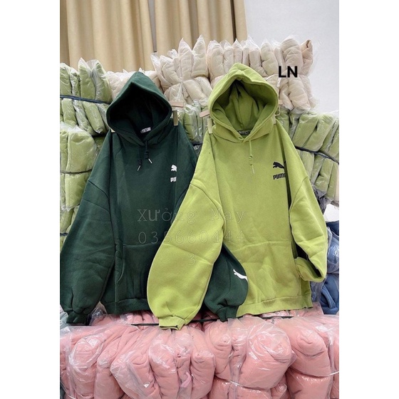 Áo hoodie PUM ngựa in tay DA6