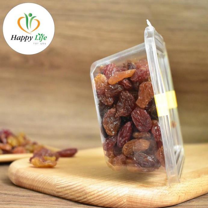 Nho khô mix 3 màu, nho khô nhập khẩu Chile 3 màu đen, đỏ, vàng hộp 500g - Happy Life 4U