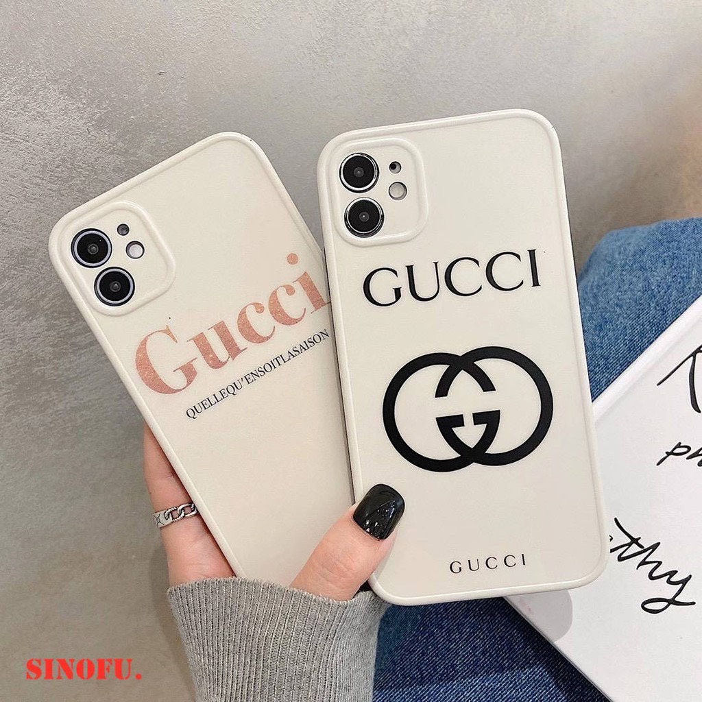 Ốp Lưng Iphone Dẻo Viền Vuông In Hình Gucci, Bảo Vệ Camera IP 7Plus,8Plus,x,xs,xsmax,11,11promax,12,12promax,13,13promax