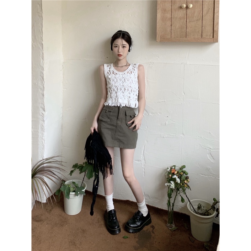 Áo Hai Dây Thiết Kế Mới Thời Trang Mùa Hè Phong Cách Retro 53223