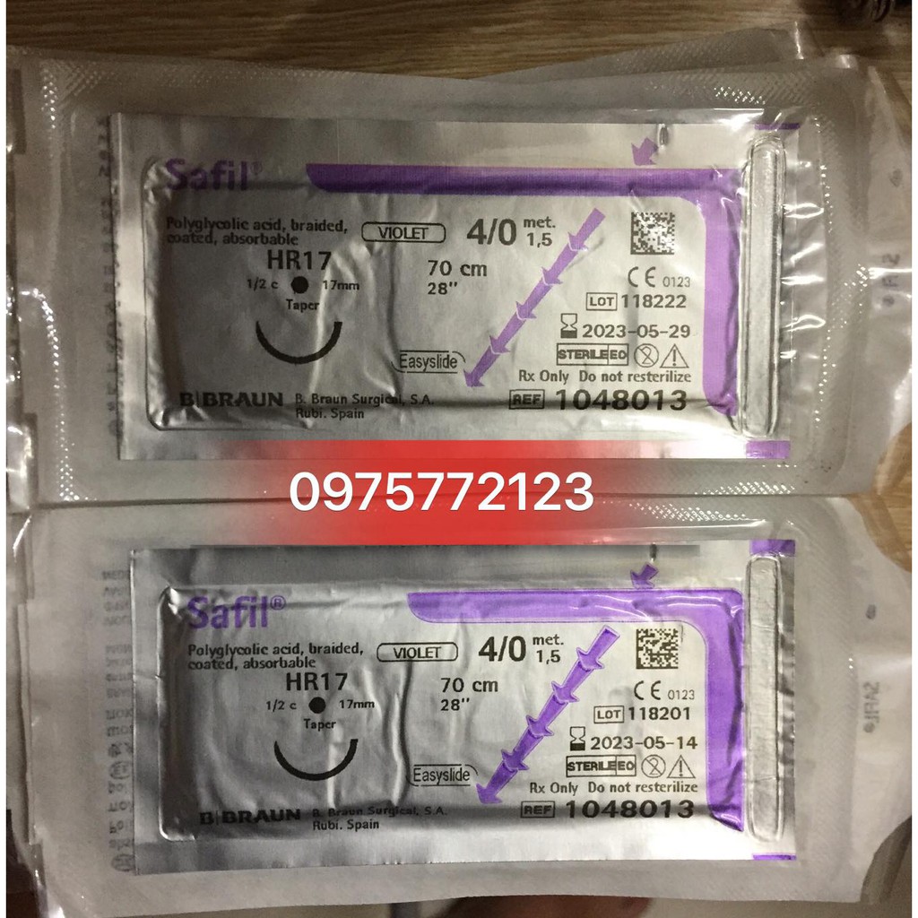 CHỈ PHẪU THUẬT TỰ TIÊU SAFIL 4/0