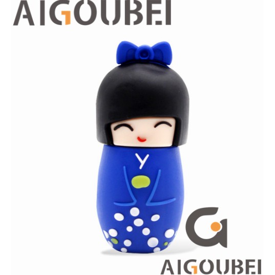 USB hình bé gái mặc kimono bằng silicone xinh xắn 1gb 2gb 4gb 8gb thích hợp cho laptop / máy tính