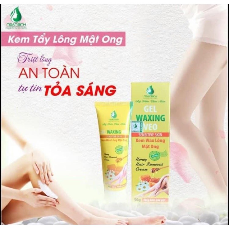 GIÁ SOCK - Kem tẩy lông tại nhà - gel waxing veo mật ong ngân bình chính hãng 5Ogr