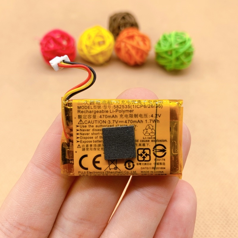 Pin lipo 582535 3.7V 470mA có mạch bảo vệ dùng cho tai nghe bluetooth, đồ chơi cỡ nhỏ