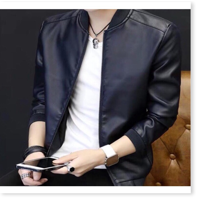 Áo khoác da nam bomber xịn xò cao cấp cho các bạn cool ngầu , bao bảnh KOKO MI