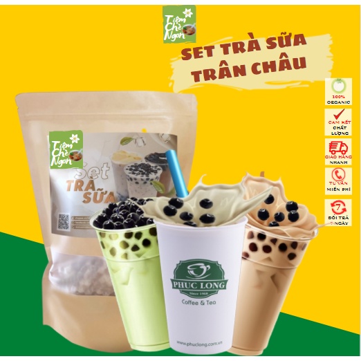 Set nguyên liệu pha trà sữa truyền thống Phúc Long, hồng trà, thái Xanh, Thái đỏ (25-30 Ly)_T2food