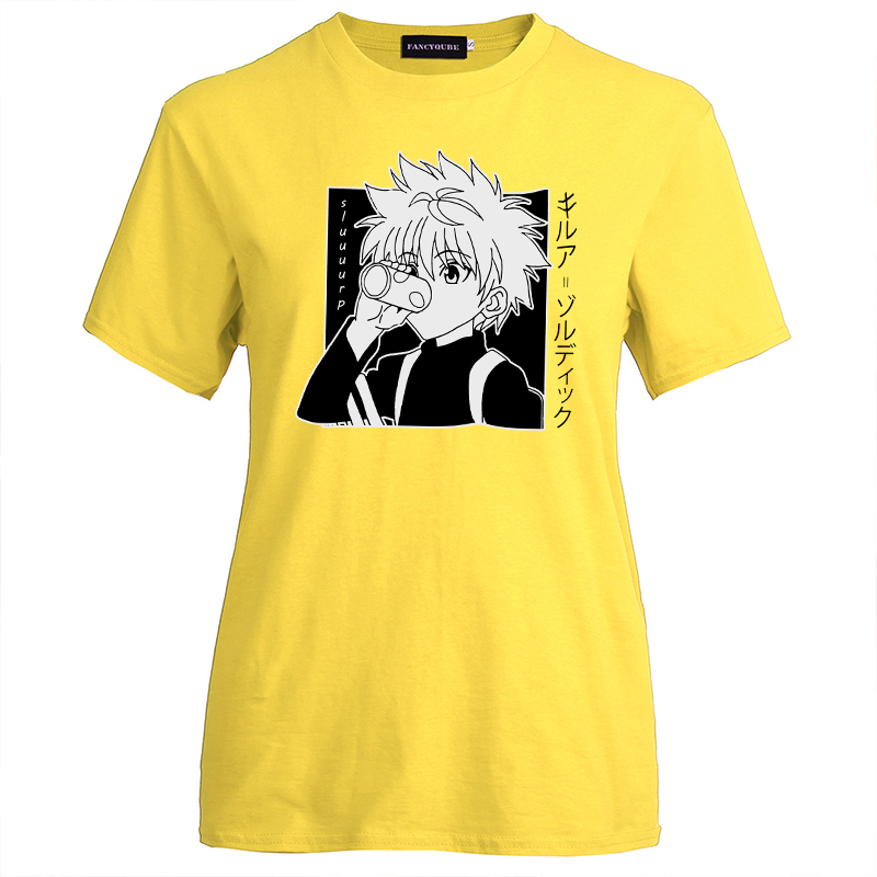 Áo Thun Cotton Cổ Tròn In Họa Tiết Phim Hunter X Hunter Killua