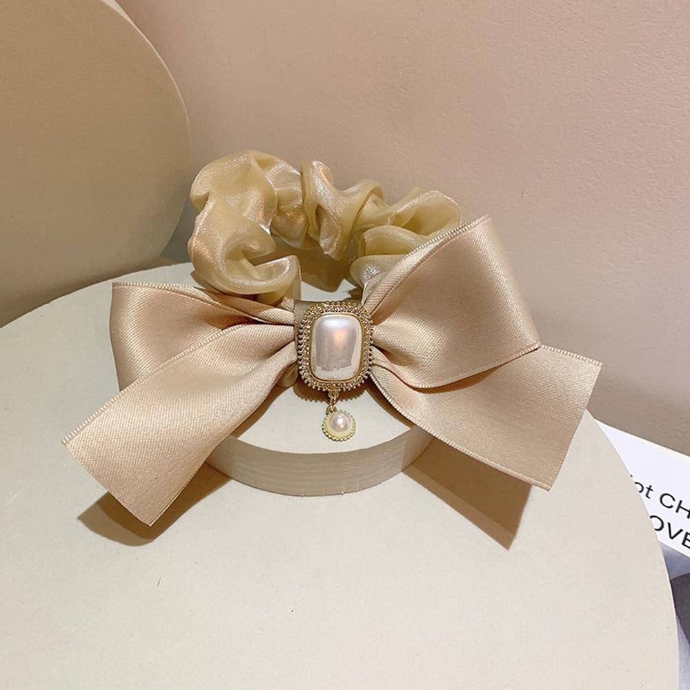 Dây Cột Tóc Ruy Băng Co Giãn Đính Nơ Lấp Lánh