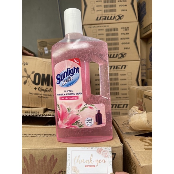 Lau sàn sunlight chai 1kg hương tinh dầu thảo mộc mẫu mới hương thơm mới