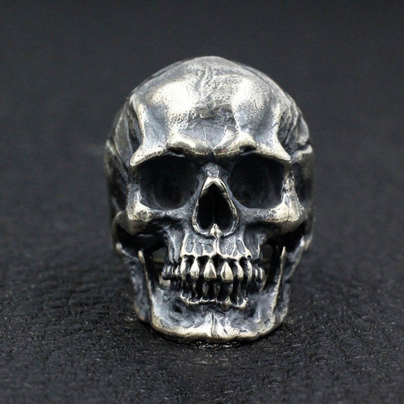 Nhẫn Hợp Kim Hình Đầu Lâu Phong Cách Punk Rock Thời Trang Cho Nam Nữ
