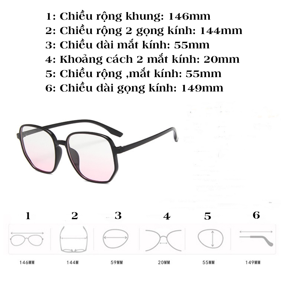 Kính má hồng gọng tròn thời trang nữ.kính giả cận hot trend 2022 phấn má hồng chống tia UV chống bụi K2