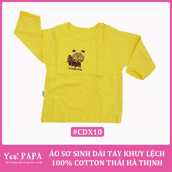 Áo sơ sinh dài tay khuy lệch 100% cotton Thái Hà Thịnh