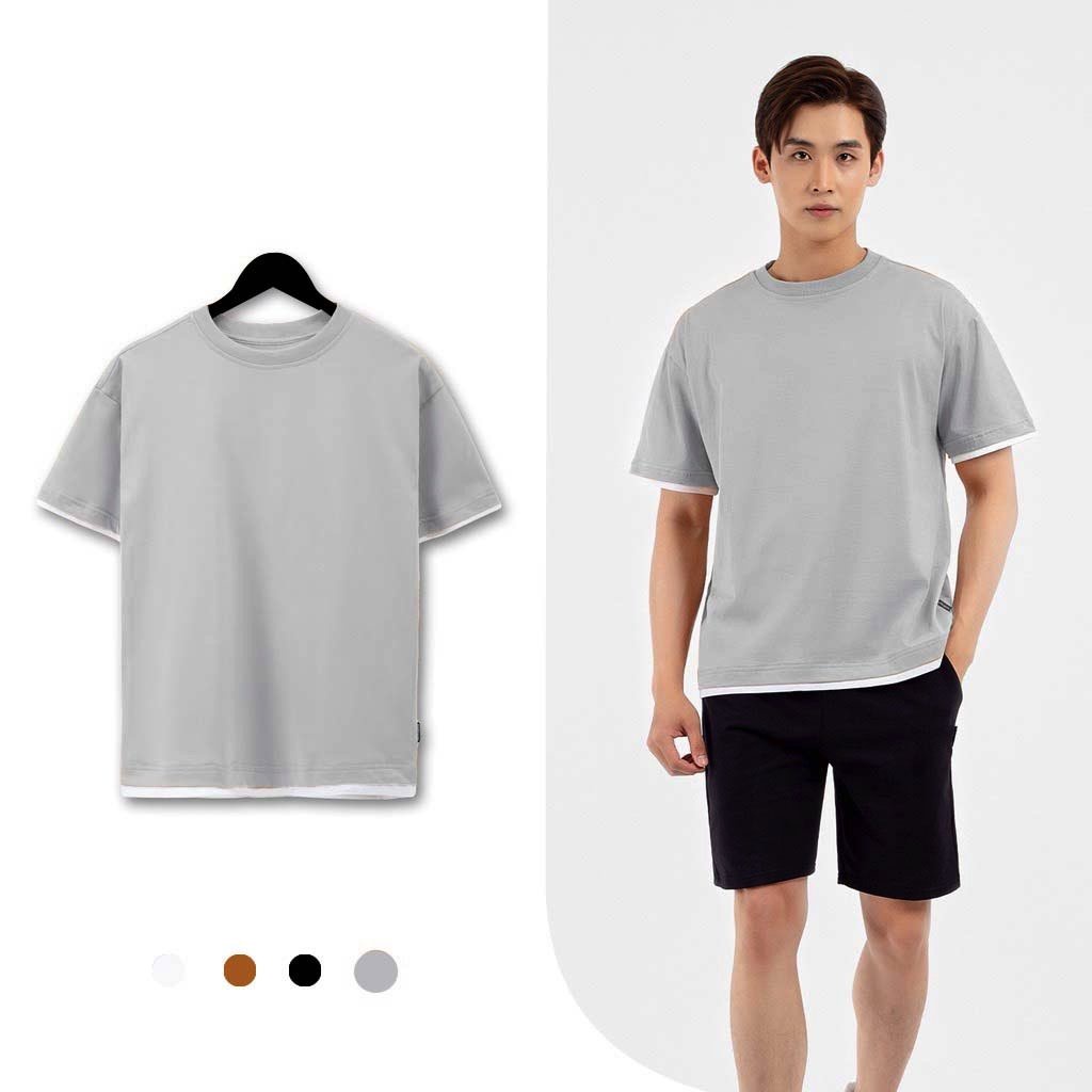 Áo Phông Nam Thể Thao Chất Cotton Tổ Ong 4 Màu Phối Viền Trẻ Trung