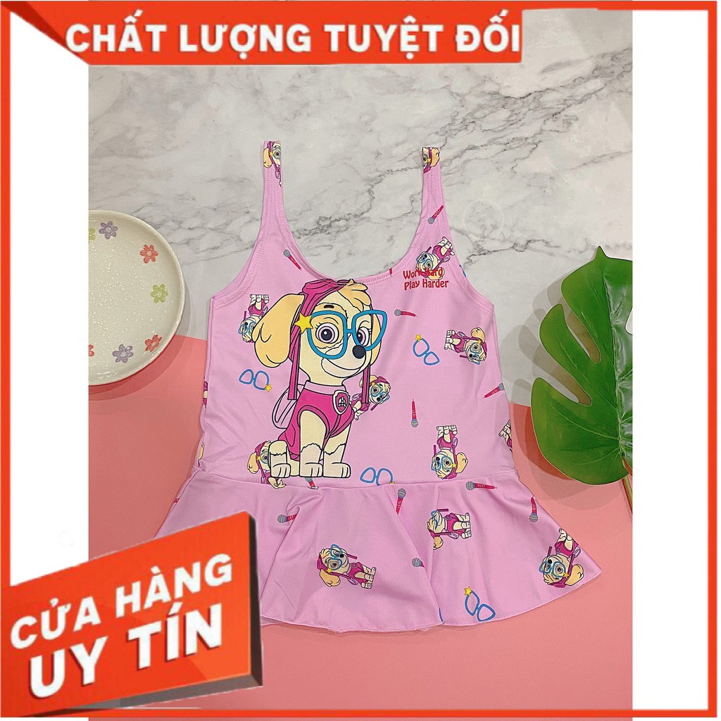 Đồ bơi bé gái 15-40 kg( ảnh thật) - váy bơi bé gái liền thân mẫu chó hồng GG005 -MinhTrang