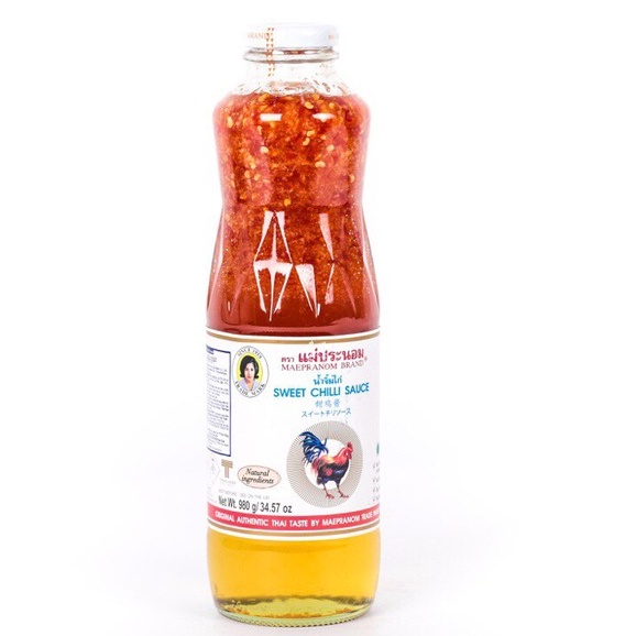Sốt ớt chua ngọt nhãn hiệu Maepranom 980g dùng để chấm các món chiên, rán,BBQ