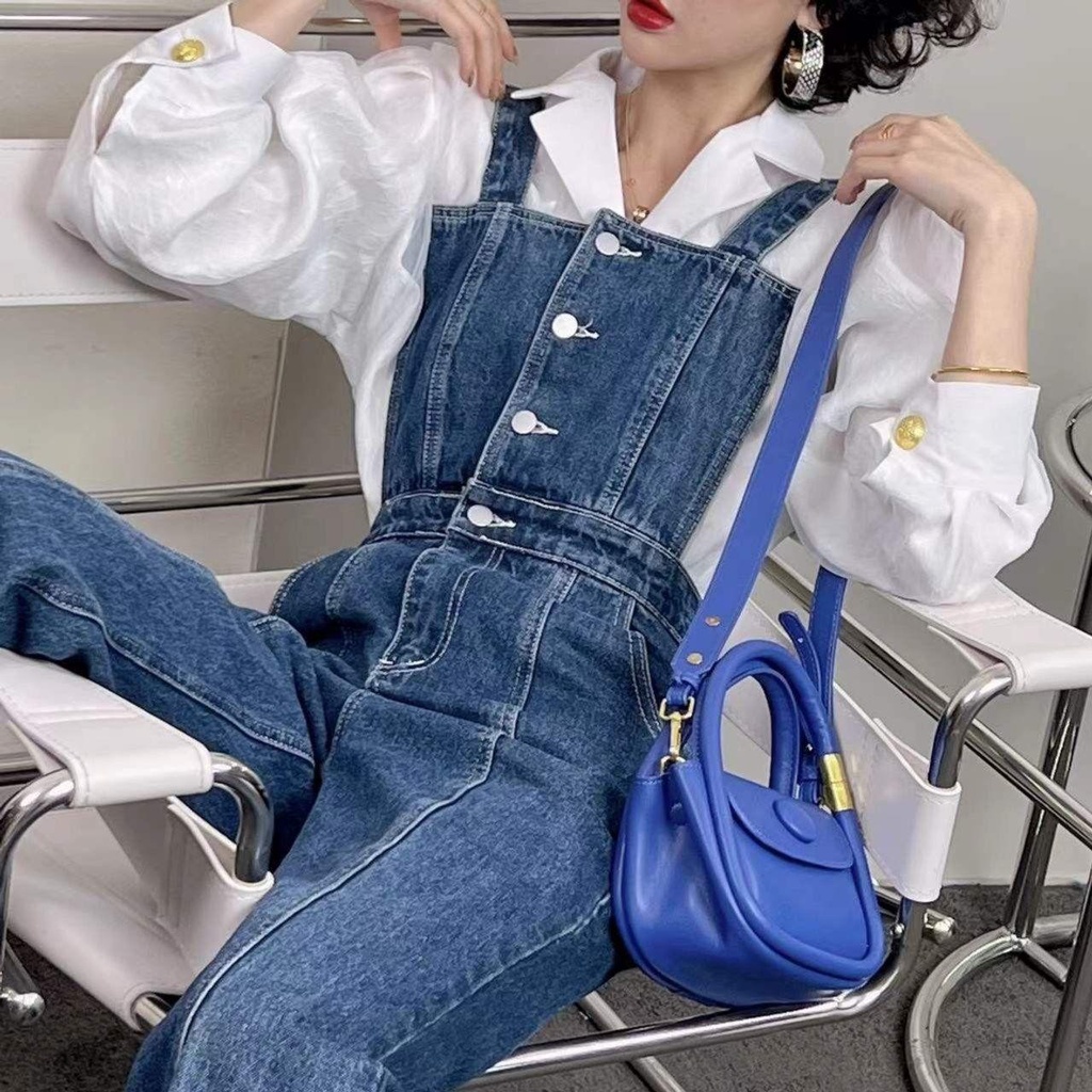 Quần Yếm Dáng Dài Lưng Cao Xẻ Tà Thời Trang Mùa Xuân 2022 Cho Nữ