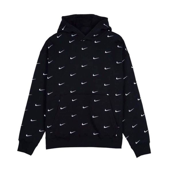Hodie nike thêu logo đen