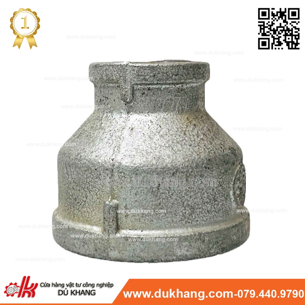 Bầu giảm ren trong sắt kẽm - Nối giảm 2 đầu ren trong mạ kẽm