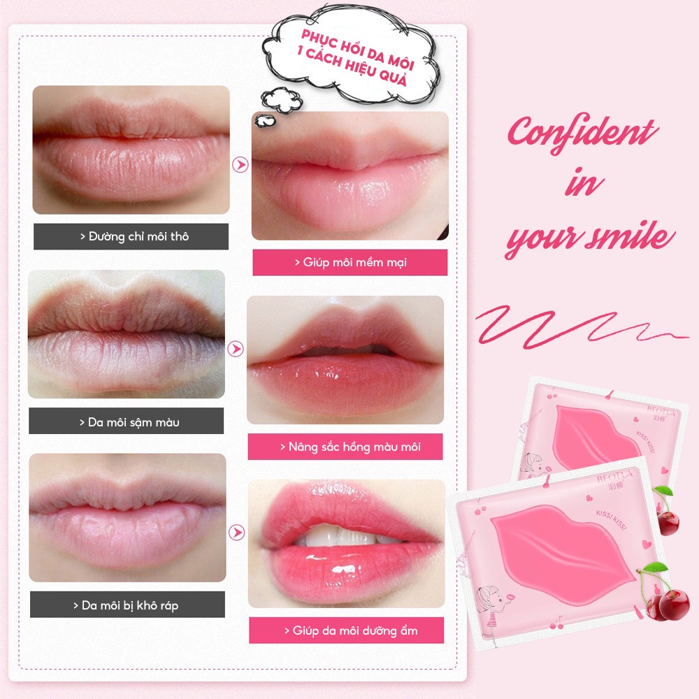 [Mã COSDAY - 50k đơn 250k] COMBO 2 MIẾNG Mặt nạ môi dưỡng ẩm giảm thâm Cherry Lip Mask BEOTUA Cozy Store