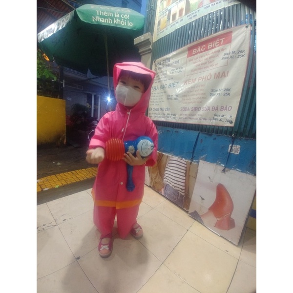 Áo mưa bộ trẻ em  cho bé nhựa dẻo