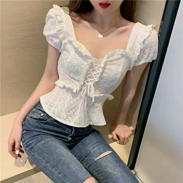 Áo cộc tay cổ vuông 2k | BigBuy360 - bigbuy360.vn