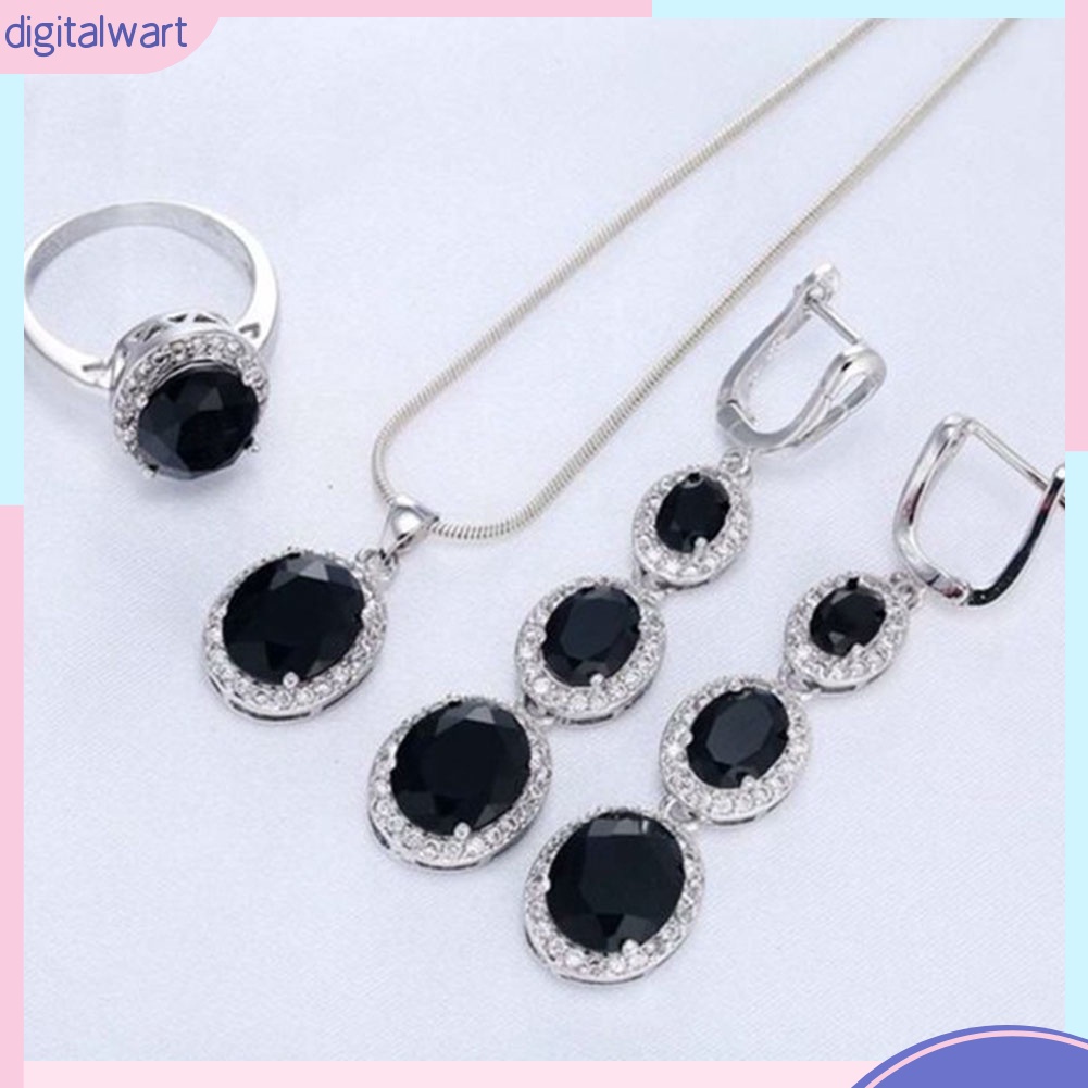 Set Vòng cổ Nhẫn Và Đôi Khuyên Tai Kiểu Dáng Thời Trang Sang Trọng Cho Nữ