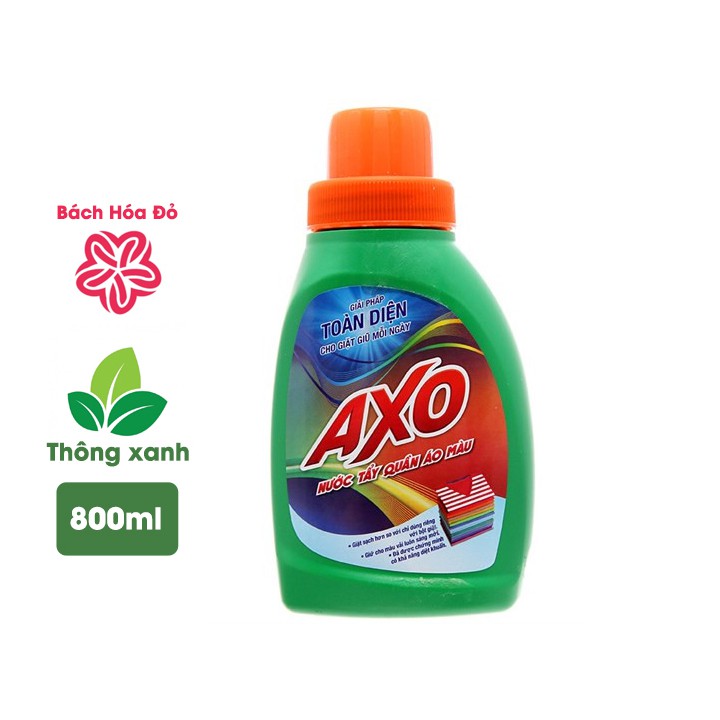 Nước giặt tẩy quần áo màu AXO chai 800ML - Hương Thông Xanh