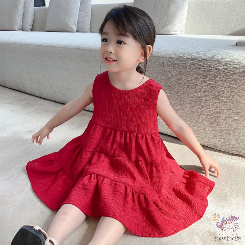 Đầm Sát Nách Thời Trang Hàn Quốc Đáng Yêu Cho Bé Gái