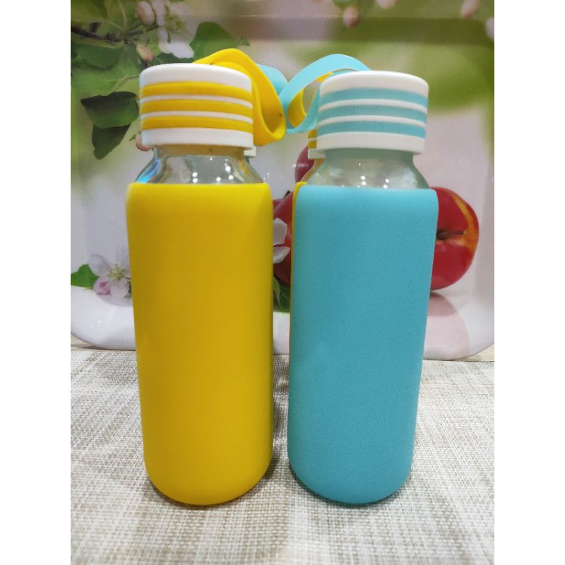 Bình Thủy Tinh 300ml Bọc Silicon Có Dây Xách