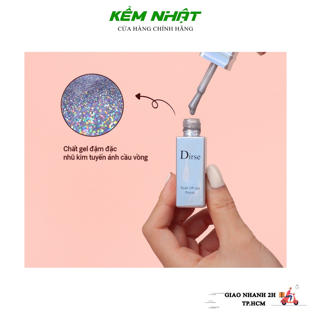 Sơn Gel Mắt Mèo Kim Cương Cầu Vồng Dirse chính hãng - Sơn mắt mèo trang trí móng ánh cầu vồng sang chảnh (15ml)