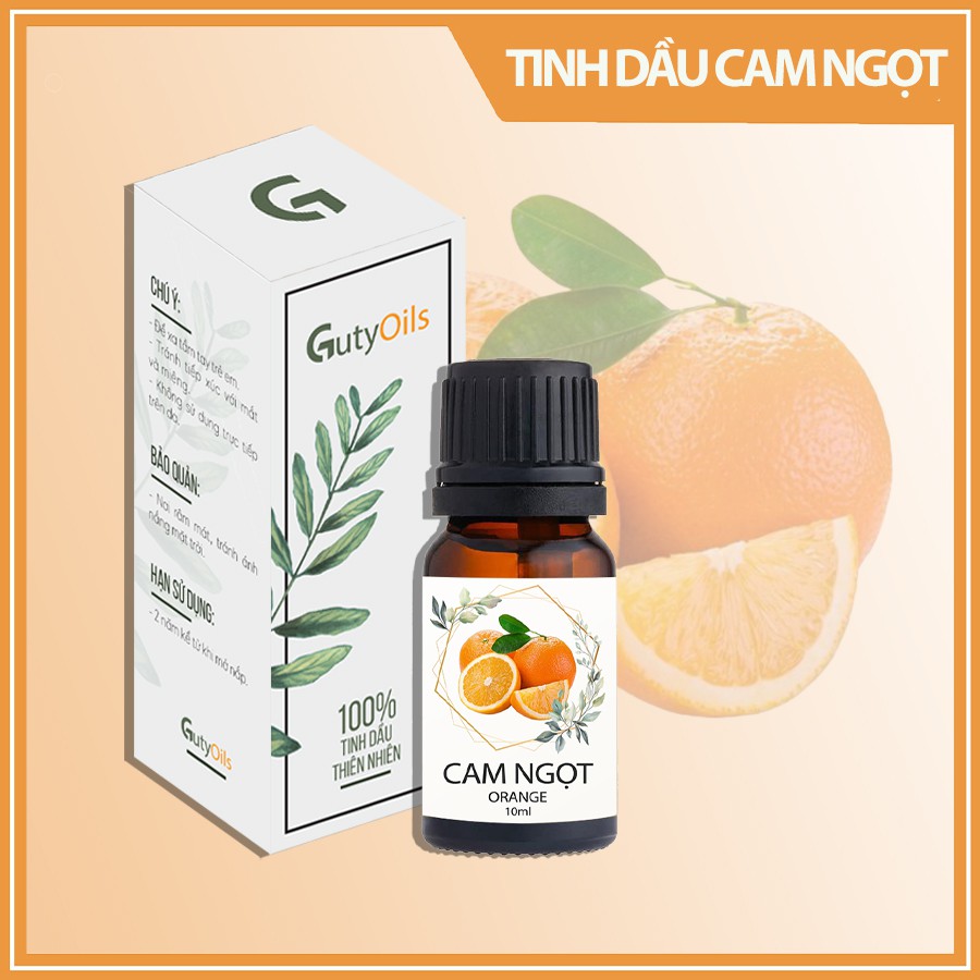 Tinh dầu cam ngọt nguyên chất GutyOils, dùng xông phòng, tăng cường đề kháng, giảm stress ( lọ 10ml )