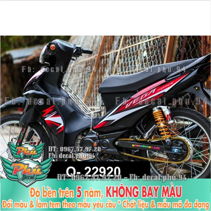 Tem rời Sirius FI đời đầu đỏ xe đen (P) -1