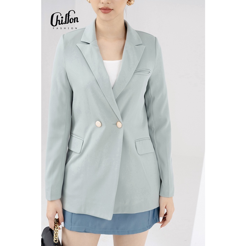 Áo vest blazer cao cấp vạt vuông thiết kế by Chiffon (Không kèm đai)