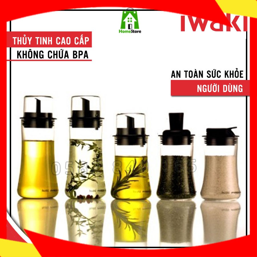 [NHẬT BẢN] Chai rót gia vị thủy tinh cao cấp Iwaki - 120ml @KT5031-BK