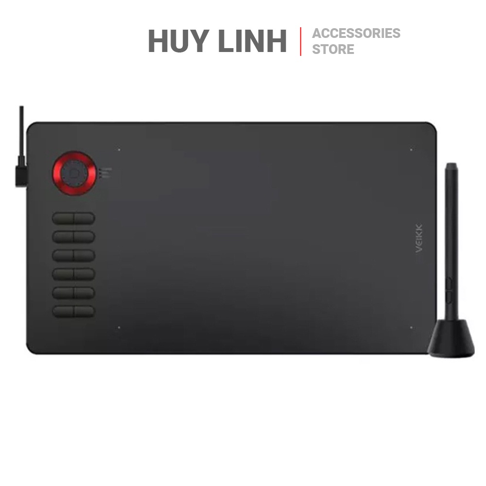 Bảng vẽ cảm ứng VEIKK A15 10x6 inch với 12 phím tắt - Tương thích với Android, Windows và Mac OS